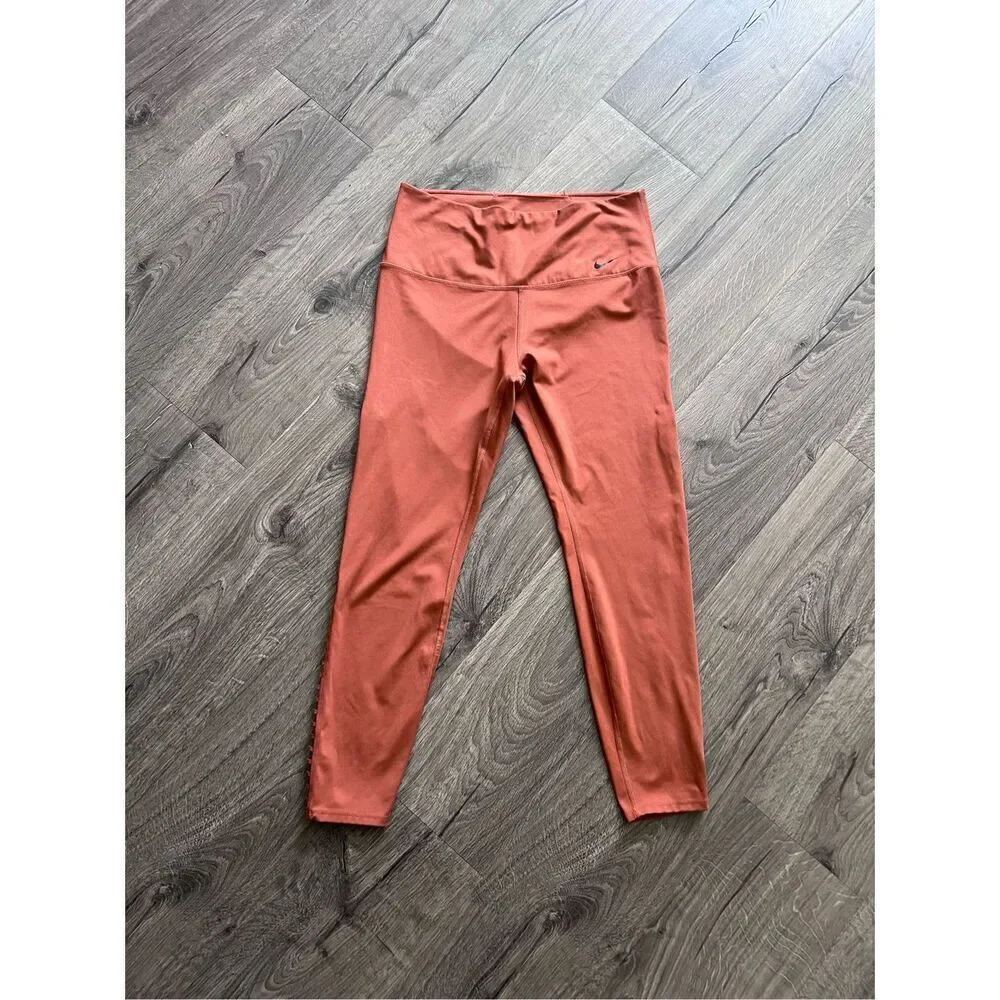 Nike Power 7/8 Training Legging Womens L Dusty Peach BQ8633-252 Yoga Gym